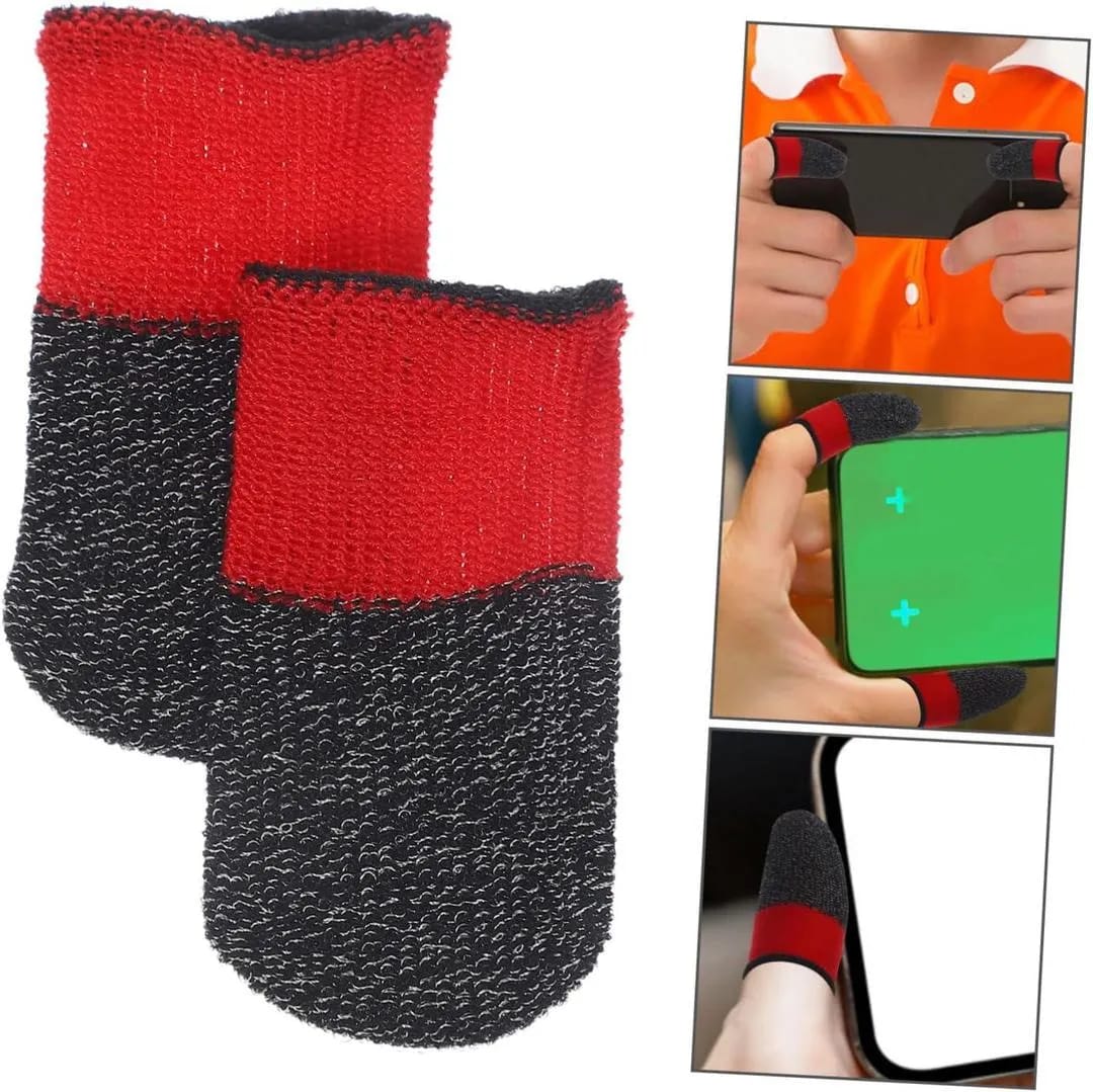 Double Color Gaming Thumb Sleeves Pair โ Anti-Sweat Touch Control Finger Gloves for Mobile Gamers