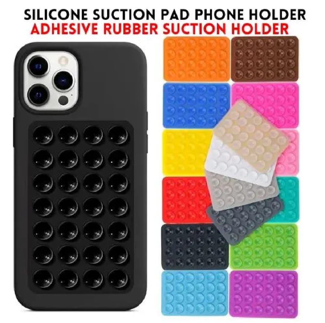 1 PCs Double Side Silicone Suction Pad Phone Holder β Self-Adhesive Square Rubber Grip Pad for All Mobiles & Tablets (Random Color)