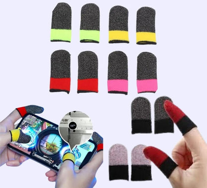 Double Color Gaming Thumb Sleeves Pair – Anti-Sweat Touch Control Finger Gloves for Mobile Gamers