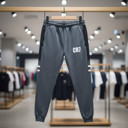 CR7 Zipper Trouser For Men French Terry Fabric Adjustable Waist 28 To 34 Inches Length 40 Inches