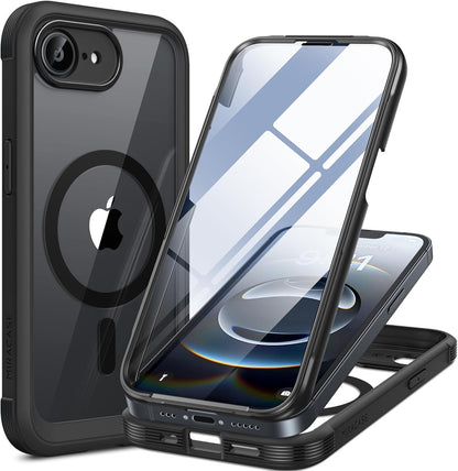 Miracase for iPhone 17e Case & iPhone 16e Case, Full-Body Phone with Built-in Glass Screen Protector, [Magnetic with MagSafe] Military Drop Proof 17 E/ 16 E Cover Bumper 6.1 inch