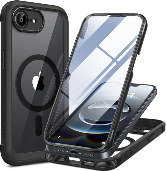 Miracase for iPhone 17e Case & iPhone 16e Case, Full-Body Phone with Built-in Glass Screen Protector, [Magnetic with MagSafe] Military Drop Proof 17 E/ 16 E Cover Bumper 6.1 inch