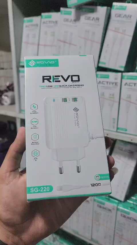 REVO iPhone Charger – Fast Charging USB Adapter with Lightning Cable – Safe & Reliable Power Charging